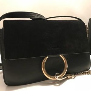 🎉SOLD🎉 Small Chloé Faye - Black Suede/Leather